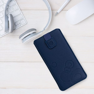 WONDER Deko viedtālruņa apvalks (izmērs XL) Iphone 15/15 Pro/Iphone 16/16 Pro/Samsung S24/S24 Plus/S25/S25 Plus/A53/A55 5G tumši zils