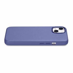 iCarer Apvalks Ādas vāks dabīgas ādas iPhone 14 Plus gaiši violets (saderīgs ar MagSafe)