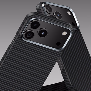 Melns Benks Magnetic Armor Air 600D kevlara vāciņš ar metāla rāmi (C.K.FL.AP.BK.A072), paredzēts iPhone 18 Pro / iPhone 17 Pro