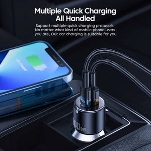Car Charger Essager "Fan" Black 66W (2xPD)