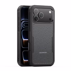 Korpuss Dux Ducis Apple iPhone 17 Pro melns (Trīsstūra raksts)