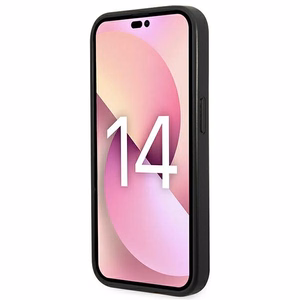 Karl Lagerfeld Saffiano Karl's Head Patch viedtālruņa apvalks iPhone 14 Pro - sudraba
