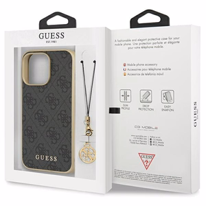 Guess 4G Charms Collection viedtālruņa apvalks iPhone 14 Pro - pelēks