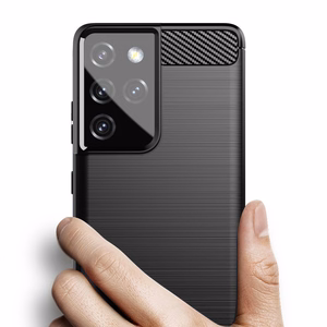Oglekļa apvalks elastīgs pārklājums TPU apvalks Samsung Galaxy S21 Ultra 5G melns