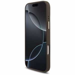 Guess 4G trīsstūra logotipa Magnētiskais apvalks iPhone 17 Pro Max - brūns un zelts