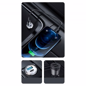 Car Charger Joyroom "C-A45" Grey (1xUSB / 1xUSB-C / 20W)