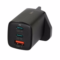 iBOX C-65 melns, GaN 65W universal charger UK plug