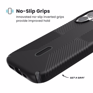 Speck Presidio2 Grip ClickLock & MagSafe vāciņš ierīcei iPhone 17, “Black / Slate Gray / White” krāsā
