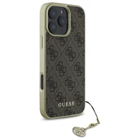 Guess 4G Charms Kolekcijas viedtālruņa apvalks iPhone 16 Pro - brūns