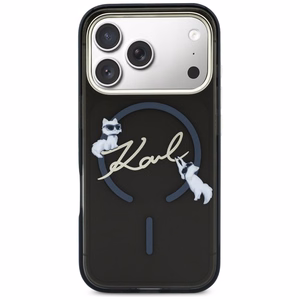 Karl Lagerfeld IML Choupettes Karl Script Logo MagSafe чехол для iPhone 17 Pro чёрный