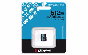 Kingston atmiņas karte 512GB microSDXC Canvas Go Plus Gen4 200MB/s A2 U3 V30