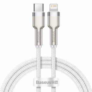 USB-C kabelis Lightning ierīcēm Baseus Cafule, PD, 20W, 1m (balts)