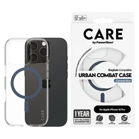 CARE by PanzerGlass Flagmanis viedtālruņa apvalks iPhone 16 Pro 6.3" zils/zils Magnētiskais 1366