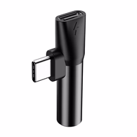 Baseus audio adapteris USB-C uz Mini Jack 3.5mm + USB-C (melns)