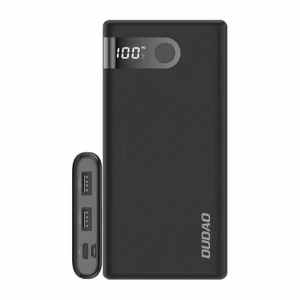Внешний аккумулятор Dudao "K9 Pro" чёрный 10000mAh (2xUSB / Type-C / MicroUSB) (LED дисплей)