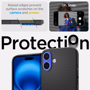 Spigen Liquid Air viedtālruņa apvalks iPhone 16 Plus – melns