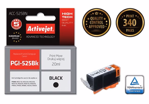 Activejet ACC-525BN – melnas tintes kasetne, aizstāj Canon PGI-525PGBK, 20 ml, Supreme