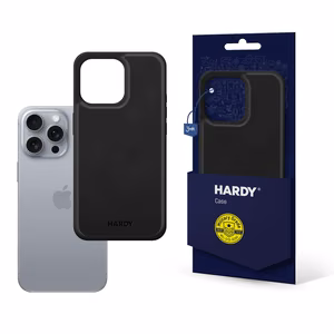3mk Hardy Apple Silky Leather MagCase viedtālruņa apvalks Apple iPhone 16 Pro Max - melns