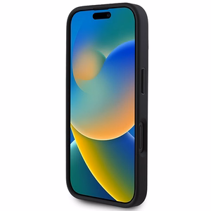 DKNY putuots Stack logotips apvalks iPhone 16 - melns