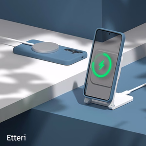 Силиконовый чехол Etteri Mag для Samsung Galaxy S25 Edge тёмно-синий