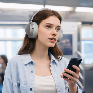 QCY H3S Беспроводные On-Ear Наушники с LDAC и ANC Шумоподавлением - Серый