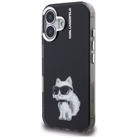 Karl Lagerfeld IML Aquarelle Choupette & Logo iPhone 16 macins - melns