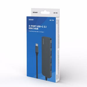 SAVIO USB-C sadalītājs - 4 x USB-A, AK-54