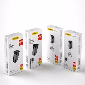 Car Charger Dudao "R3PRO" Black (1xUSB / 1xUSB-C / 18W) + "Type-C / Lightning" cable