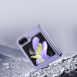 Кожаный чехол Dux Ducis Bril для Samsung Galaxy Z Flip 5 5G - фиолетовый