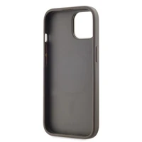 DKNY Ādas rūtainais mono raksts magnētiskais iPhone 15 viedtālruņa apvalks - bēšs