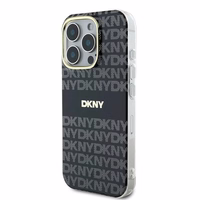DKNY Atkārtots tekstūras raksts ar svītru viedtālruņa apvalks iPhone 16 Pro Max - melns