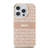 DKNY IML Mono un Svītras MagSafe apvalks viedtālrunim iPhone 14 Pro - rozains