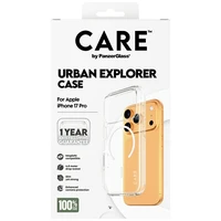 CARE by PanzerGlass Flagship Urban Explorer viedtālruņa apvalks ar baltu magnētisko MagSafe, paredzēts iPhone 17 Pro – caurspīdīgs