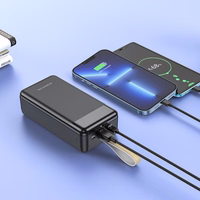 External baterija Portatīvais lādētājs Borofone BJ19B PD20W+QC3.0 30000mAh melns