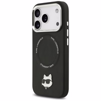 Karl Lagerfeld Choupette Pin Magnētiskais viedtālruņa apvalks iPhone 17 Pro Max - melns