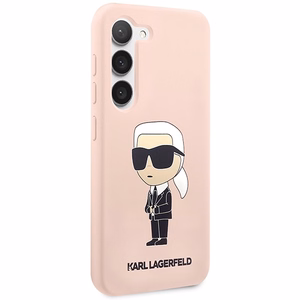 Karl Lagerfeld KLHCS23MSNIKBCP S23+ S916 cietais apvalks rozā/rozā Silikona Ikonik