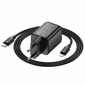 Зарядное устройство для телефона Hoco USB A + USB C QC3.0 PD 3A 20W + кабель USB C to Lightning N52 чёрное