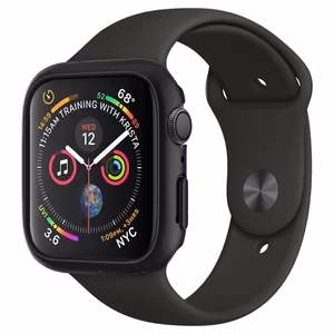 Spigen Thin Fit viedtālruņa apvalks Apple Watch 4/5/6/SE (44mm) - melns