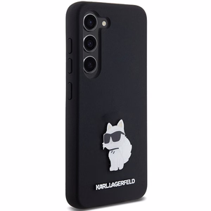 Силиконовый чехол Karl Lagerfeld Choupette Metal Pin для Samsung Galaxy S24 - чёрный