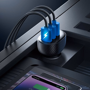Joyroom JR-CCD03 3.4A automašīnas lādētājs ar 3x USB-A ekrānu - melns