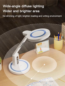 Galda lampa LED DL-02 bezvadu ar digitālo pulksteni balta