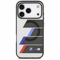 BMW M IML metāla pogas trīskrāsu līnijas magnētiskais viedtālruņa apvalks iPhone 17 Pro Max - pelēks