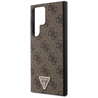 Guess Grip Stand 4G Triangle Strass apvalks Samsung Galaxy S24 Ultra - brūns