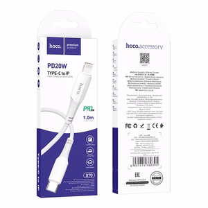 Kabelis USB-C uz Lightning Hoco PD 3A 20W 1 m X70 balts