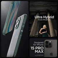 Spigen Ultra Hybrid viedtālruņa apvalks iPhone 15 Pro Max - tumši zaļš