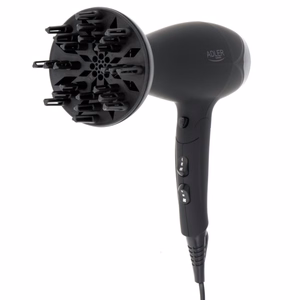 Adler AD 2267 – 2100 W matu fēns ar 3 temperatūras režīmiem un difuzoru, melns