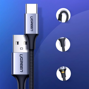Ugreen US288 60125 USB-A / USB-C QC 3.0 3A 0.5m kabelis - pelēks
