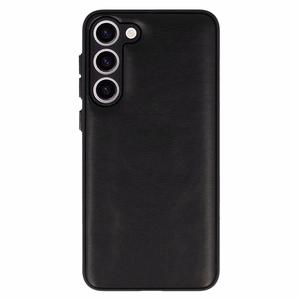 Ādas 3D viedtālruņa apvalks Samsung Galaxy S23 Plus dizains 1 melns