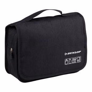 Dunlop hanging travel toiletry bag, 25 × 20 × 10 cm, black