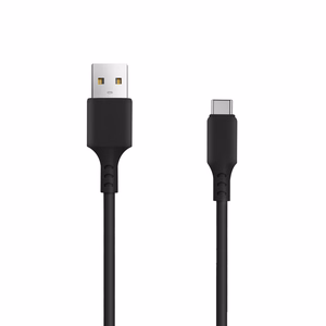 Setty lādētājs 1x USB 3A melns + USB-C kabelis 1,0 m